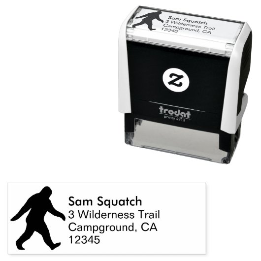 Bigfoot Silhouette Sasquatch retouradres Zelfinktende Stempel (In situ)