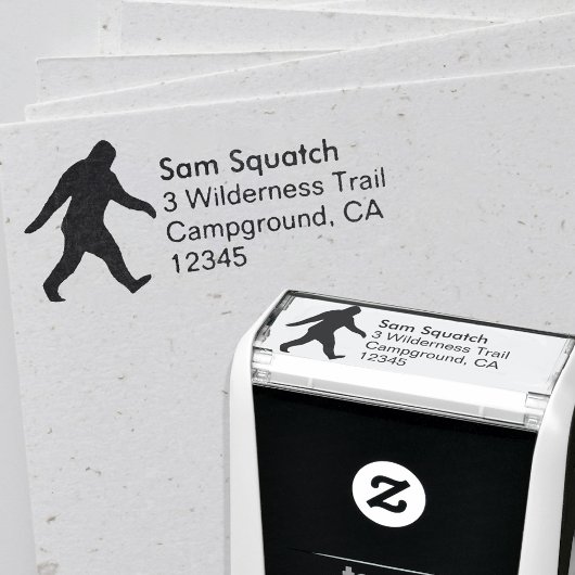 Bigfoot Silhouette Sasquatch retouradres Zelfinktende Stempel
