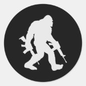 Bigfoot Silhouette Sasquatch Ronde Sticker (Voorkant)