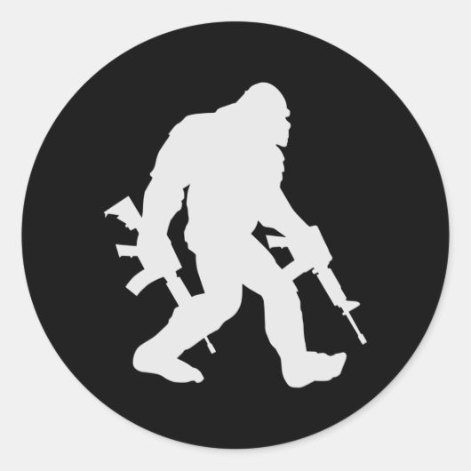 Bigfoot Silhouette Sasquatch Ronde Sticker (Voorkant)