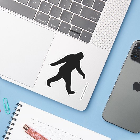 Bigfoot Silhouette Sasquatch Squatch Sighch Sticker (Laptop met iPhone)