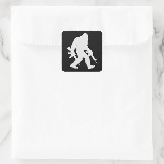 Bigfoot Silhouette Sasquatch Vierkante Sticker (Tas)