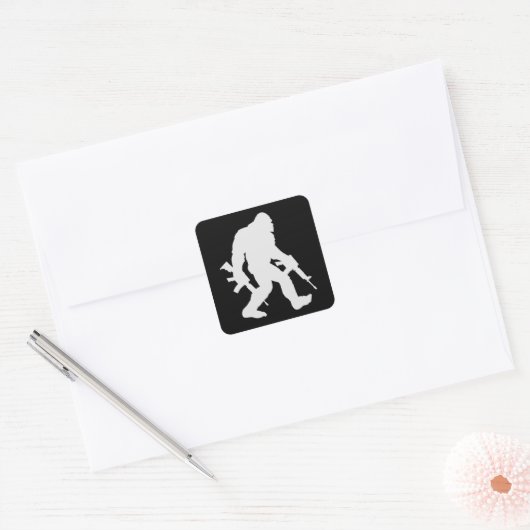 Bigfoot Silhouette Sasquatch Vierkante Sticker (Envelop)
