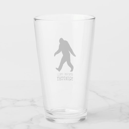 Bigfoot Silhouette | Somethin Smells Squatchy Glas (Achterkant)