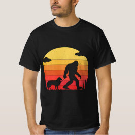 Bigfoot Silhouette Walking Border Collie Dog T-shirt