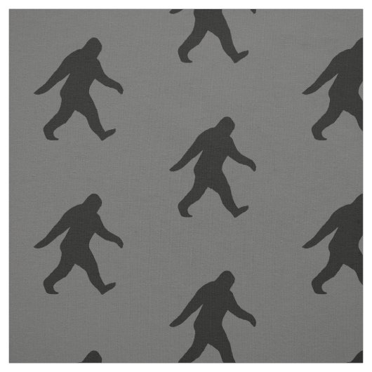 Bigfoot Silhouettes Pattern Grey and Black Squatch Stof (Swatch)