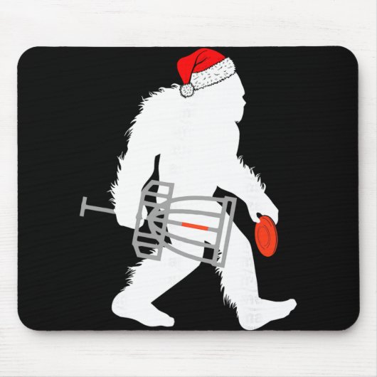 Bigfoot Sinterklaas Disc Golf Kerst Disc Golfer Xm Muismat (Voorkant)