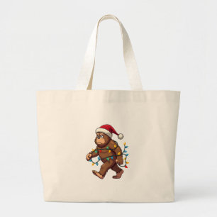 Bigfoot Sinterklaas Kerstboom Verlichting Xmas Jon Grote Tote Bag