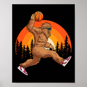 Bigfoot Skelet Oud Retro Ller Sasquatch Grote Voet Poster