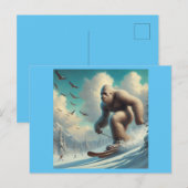 Bigfoot Skiën Briefkaart (Voorkant / Achterkant)