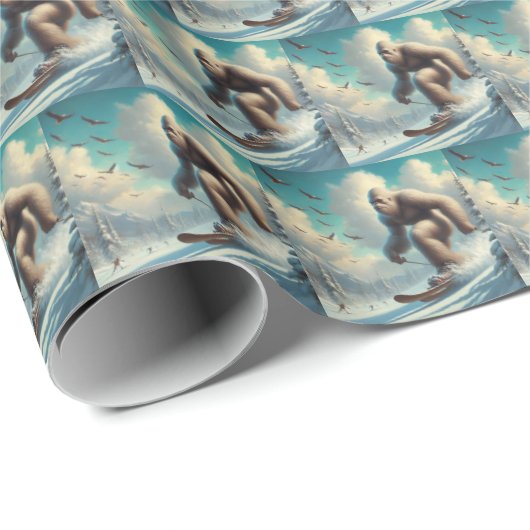 Bigfoot Skiën Cadeaupapier (Rol Hoek)