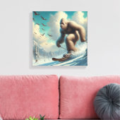 Bigfoot Skiën Canvas Afdruk (Insitu (Woonkamer))