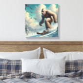 Bigfoot Skiën Canvas Afdruk (Insitu (Slaapkamer))