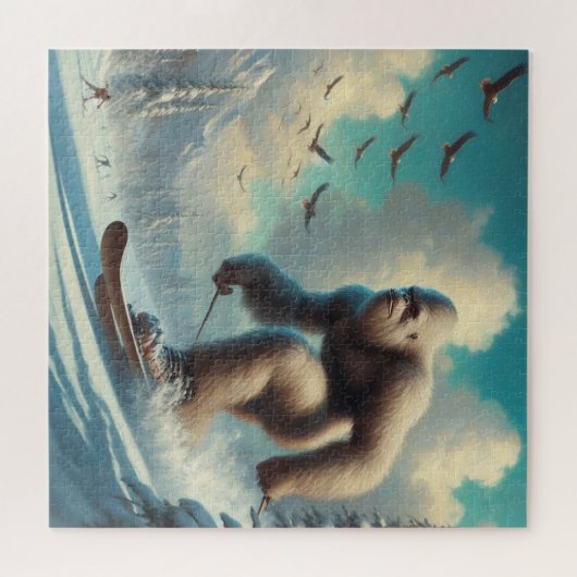 Bigfoot Skiën Legpuzzel (Horizontaal)