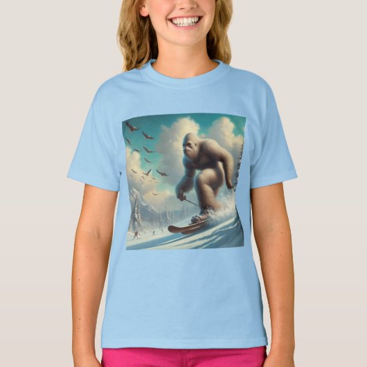 Bigfoot Skiën T-shirt (Voorkant)
