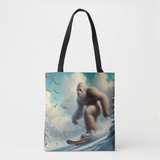 Bigfoot Skiën Tote Bag (Voorkant)