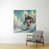 Bigfoot Skiën Wandkleed (In situ)
