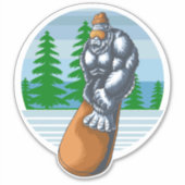 Bigfoot Skiet op de Pistes Sticker (Voorkant)