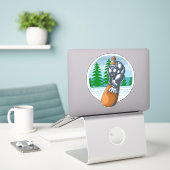 Bigfoot Skiet op de Pistes Sticker (Laptop op bureau)