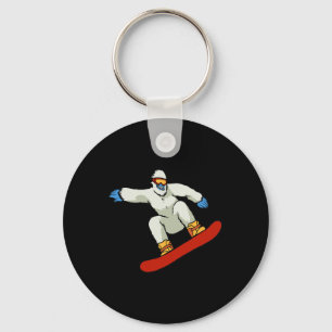 Bigfoot Snowboard Sasquatch Skiën Snow Mountain F Sleutelhanger