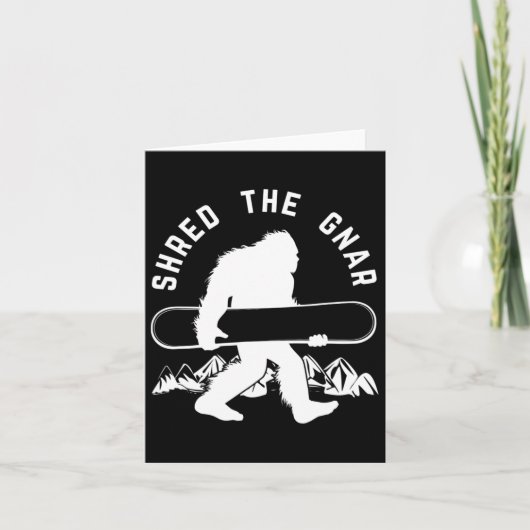 Bigfoot Snowboard Shredding Gnar Sasquatch Snowboa Kaart (Voorkant)