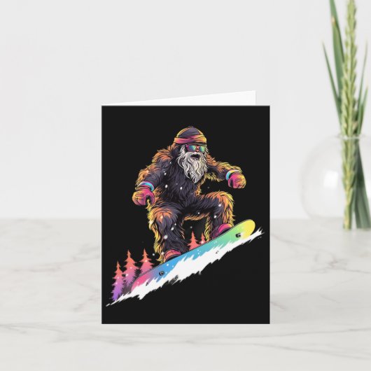 Bigfoot Snowboard Snowboarder Winter Kaart (Voorkant)