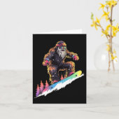 Bigfoot Snowboard Snowboarder Winter Kaart (Gele Bloem)