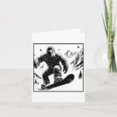 Bigfoot Snowboarder - Grappig Sasquatch Snowboarde Kaart (Voorkant)
