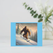 Bigfoot Snowboarding Briefkaart (Staand voorkant)