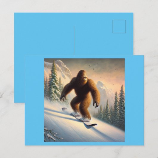 Bigfoot Snowboarding Briefkaart (Voorkant / Achterkant)