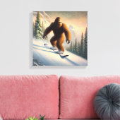 Bigfoot Snowboarding Canvas Afdruk (Insitu (Woonkamer))