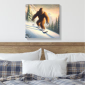 Bigfoot Snowboarding Canvas Afdruk (Insitu (Slaapkamer))