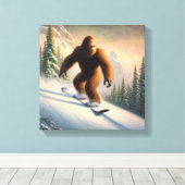 Bigfoot Snowboarding Canvas Afdruk (Insitu (Houten vloer))