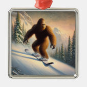 Bigfoot Snowboarding Metalen Ornament (Voorkant)