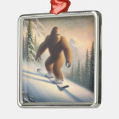 Bigfoot Snowboarding Metalen Ornament (Links)