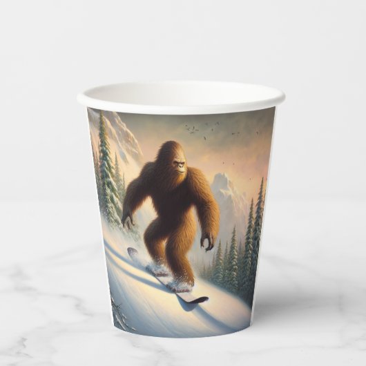 Bigfoot Snowboarding Papieren Bekers (Voorkant)