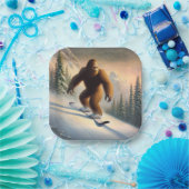 Bigfoot Snowboarding Papieren Bordje (Feest)