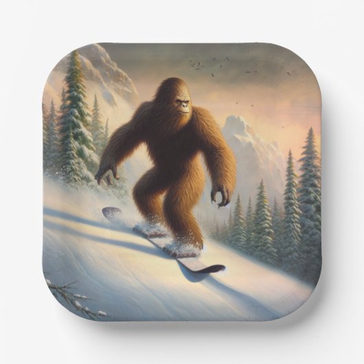 Bigfoot Snowboarding Papieren Bordje (Voorkant)