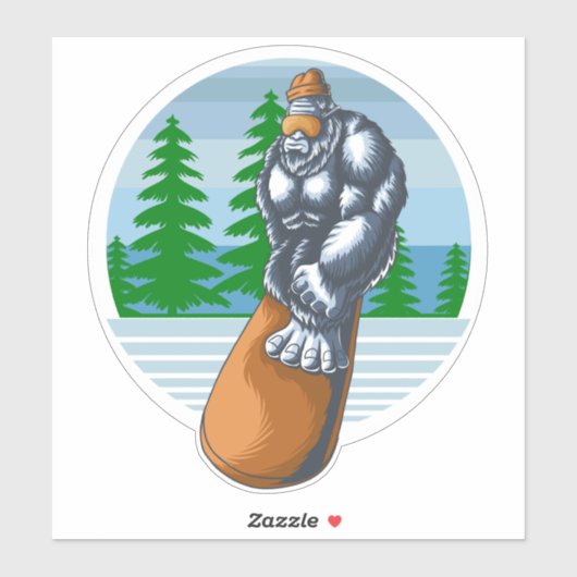 Bigfoot Snowboarding Sticker (Vel)