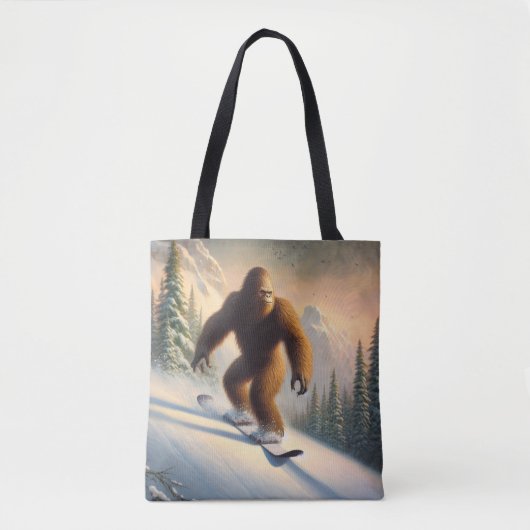 Bigfoot Snowboarding Tote Bag (Voorkant)