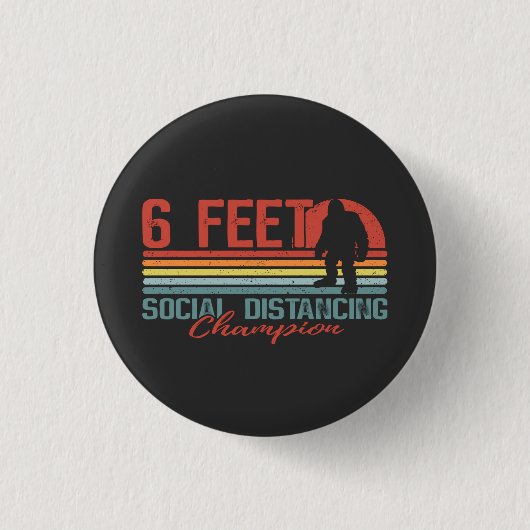 Bigfoot Social Distancing Champion 6 Feet Ronde Button 3,2 Cm (Voorkant)