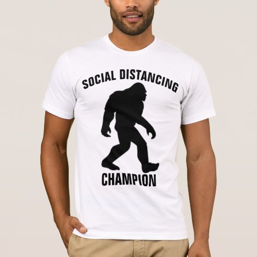 BIGFOOT SOCIAL DISTANCING KAMPIOEN Funny T-shirts (Voorkant)