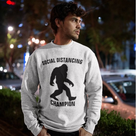 BIGFOOT SOCIALE DISTANCING CHAMPION Funny T-shirts
