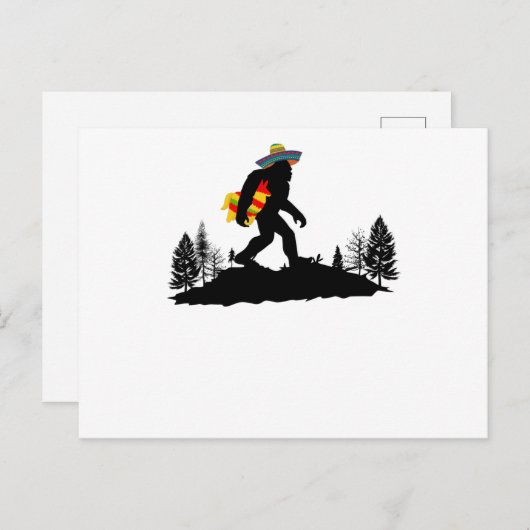 Bigfoot Sombreo Pinata, Cinco De Mayo Sasquatch Briefkaart (Voorkant / Achterkant)