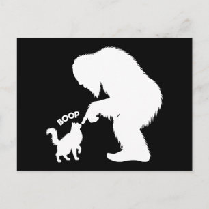 Bigfoot Speelse Langharige Kat Boop  Feestdagenkaart