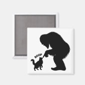 Bigfoot Speelse Langharige Kat Boop Magneet (Voorkant / Achterkant)
