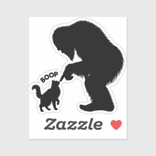 Bigfoot Speelse Langharige Kat Boop Sticker (Vel)
