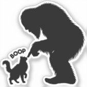Bigfoot Speelse Langharige Kat Boop Sticker (Voorkant)