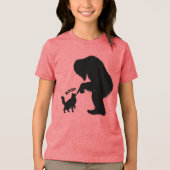 Bigfoot Speelse Langharige Kat Boop Tri-Blend Shirt (Voorkant)