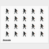 Bigfoot speelt basketbal ronde sticker (Vel)